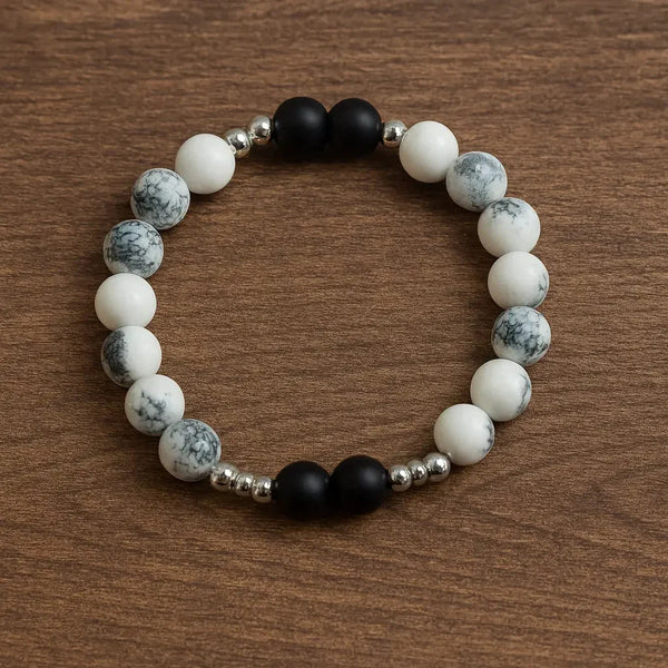 Handmade Natural stone Bead Black Onyx Bracelet