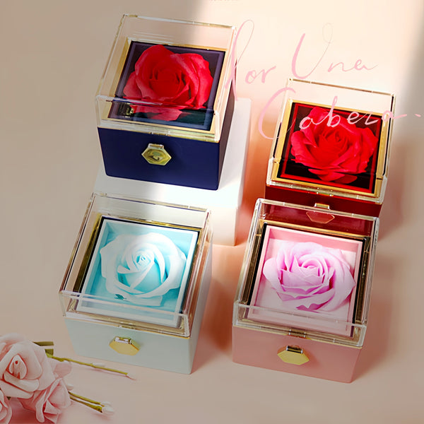 Rotating Soap Flower Rose Gift Box Creative Rotating Rose Jewelry Pack